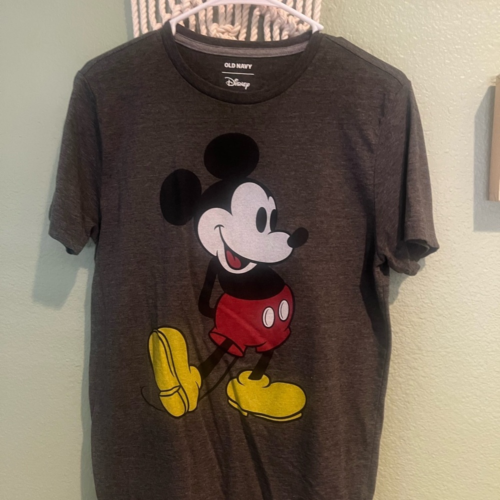 Disney Mickey Mouse Gray and Red Short Sleeve Tee